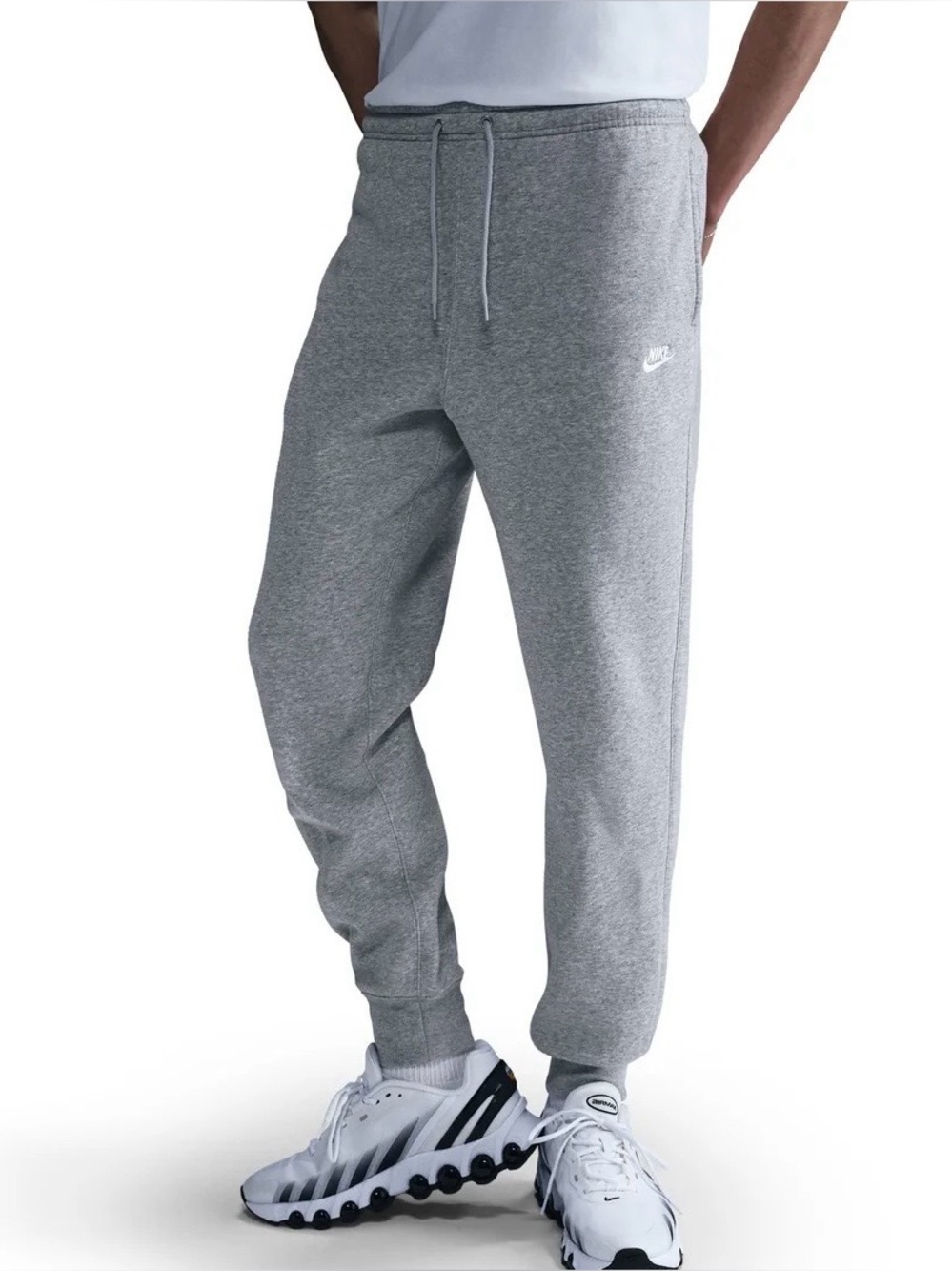 Men's Nike Club Fleece Joggers in Light Gray